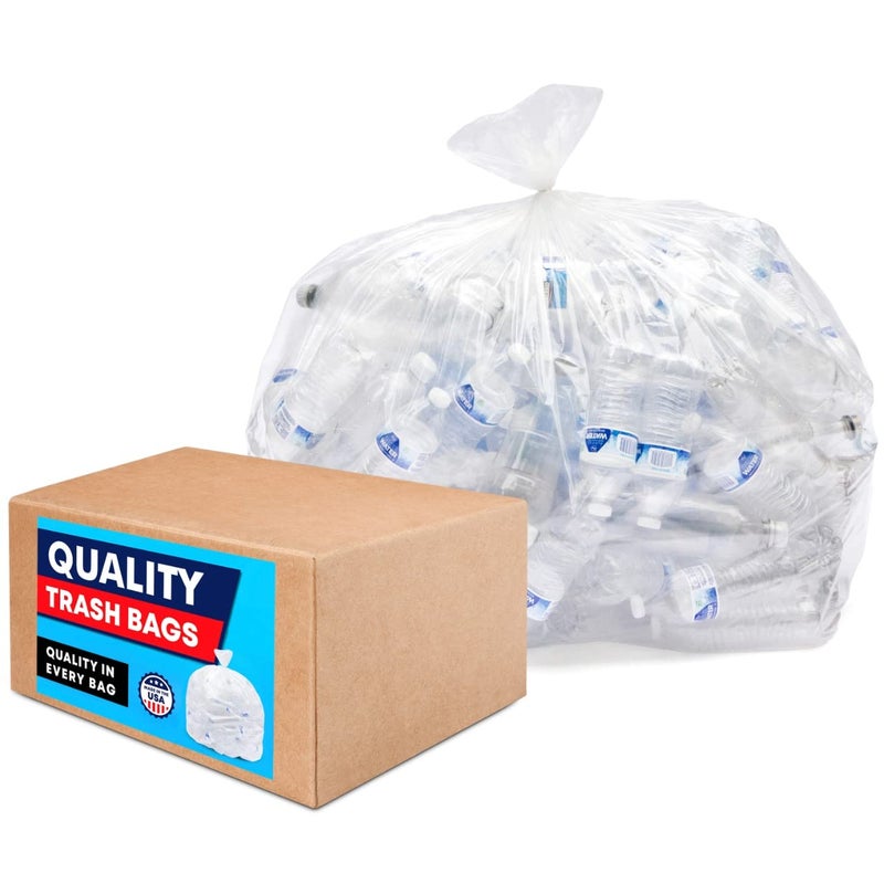 Tasker 95-100 Gallon Clear Trash Bags Heavy Duty | 25 Bags | Extra Large 96 Gallon Trash Bags Large Clear Can Liners, Large 90 Gal, 95 Gal, 96 Gal,100 Gallon Heavy Duty Trash Can Liners - Image 2